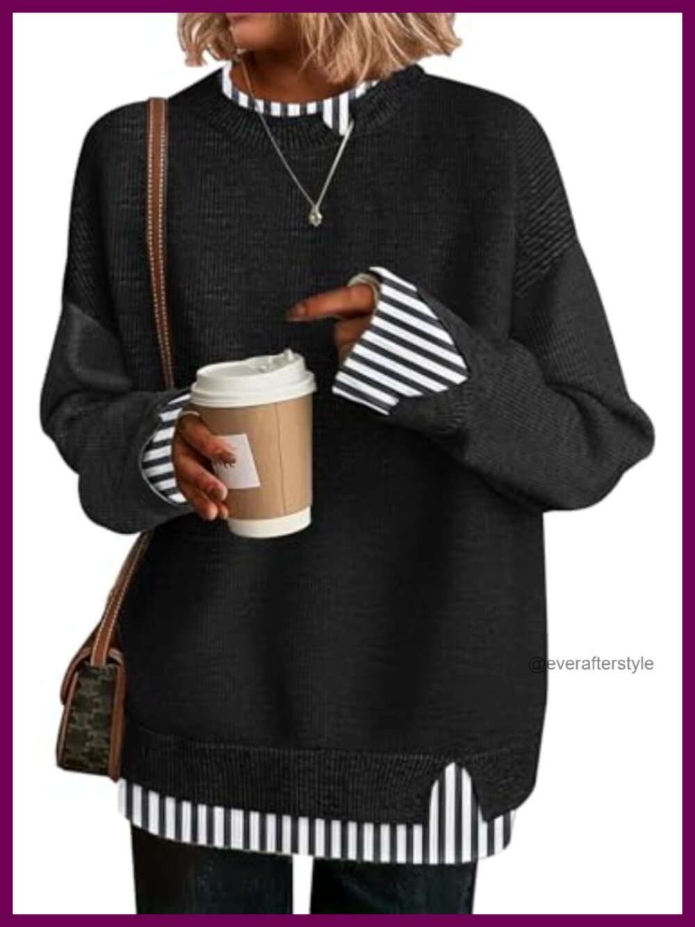 Womens Oversized Ribbed Knit Sweater Drop Shoulder Cutout Pullover Fall Winter